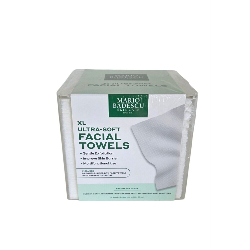 Mario Badescu Ultra-Soft Disposable Facial Towels XL – 50 Count Double-Sided
